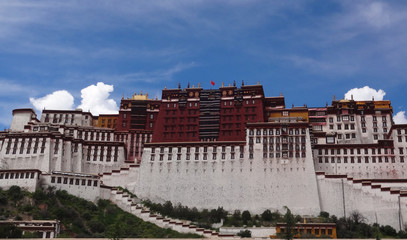 front view of magnificent potala palace in Tibet