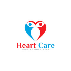 Heart Care Logo Design Vector