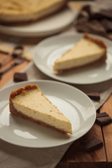 cheesecake with chocolate for menus, advertising, cafes, magazines, restaurants