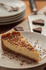 cheesecake with chocolate for menus, advertising, cafes, magazines, restaurants.