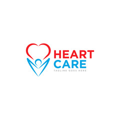 Heart Care Logo Design Vector