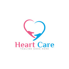 Heart Care Logo Design Vector