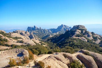 Fototapeta na wymiar standing on the top of Montserrat mountains 