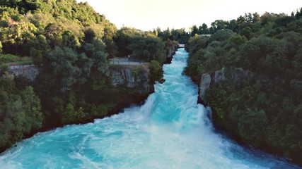 aerial of Huka falls, Waikato river, taupo, New Zealand