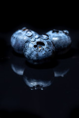 Blueberries reflection still life