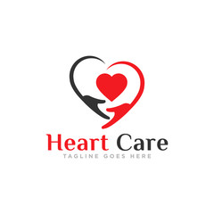 Heart Care Logo Design Vector
