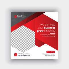 Modern promotion square web banner for social media mobile apps