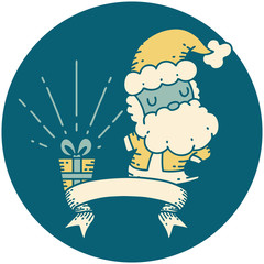 icon of tattoo style santa claus christmas character
