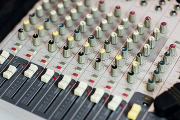 Sound control equipment in the music practice room.