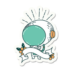 sticker of tattoo style astronaut