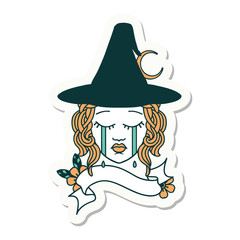 human witch character face sticker