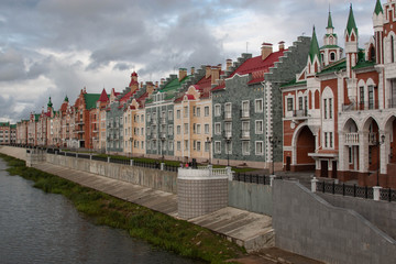 colorful houses near the river