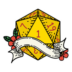 natural one d20 dice roll illustration