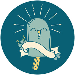 icon of tattoo style ice lolly