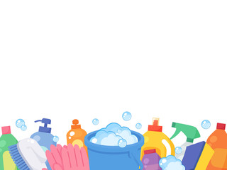 バケツと掃除用具のフレーム_下