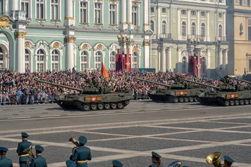 Deurstickers RUSSIA - MAY 9, Russian military transport at the parade on annual Victory Day. © maxcam
