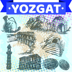 turkey yozgat city vector illustration