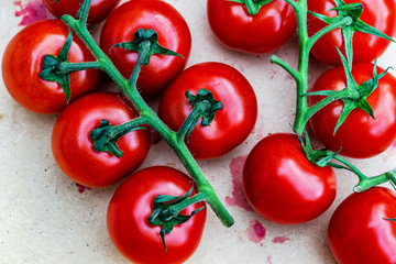 red vine tomatoes in a wooden box