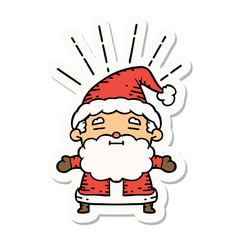 sticker of tattoo style santa claus christmas character