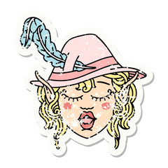 elf bard character face grunge sticker