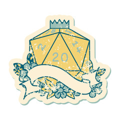 natural twenty D20 dice roll illustration