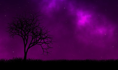 Obraz na płótnie Canvas Night background with stars field and fantasy sky