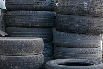 Obraz premium old tires recycling