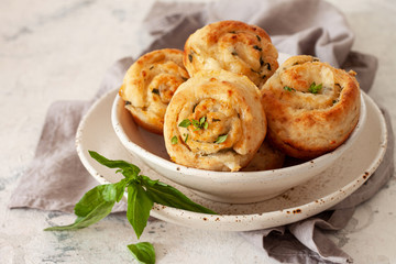 Homemade Cheese Muffin with Basil