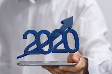 the 2020 business year up goals and  success illustration