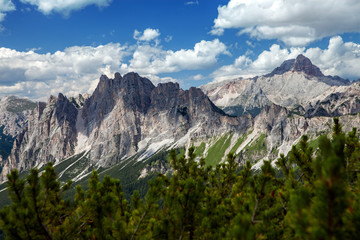the picturesque mountain range of the Dolomites summer, Italy
