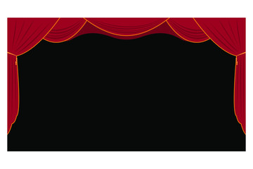 theater stage with red curtains vector