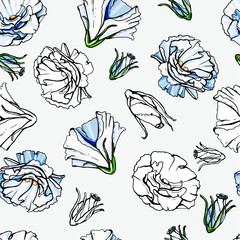 Background of flowers. Seamless pattern. Vector graphics.
