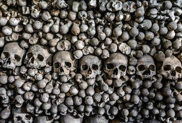 Skull Chinese epidemic word infection of viruses pandemic black background