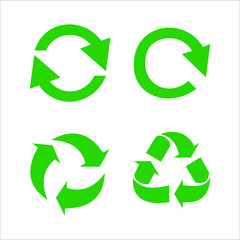 Recycle icon vector sign isolated color editable. Recycle Recycling symbol template for graphic and web design on white background