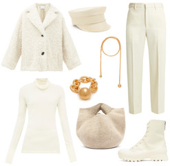 A clothing collage. The collage consists of fashionable clothes in prepared look and was made...