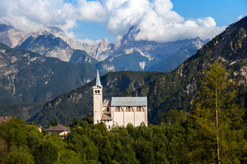 Fototapeta na wymiar San Martino church in Valle di Cadore, Belluno, Italy
