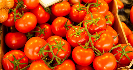 red tomatoes on the market