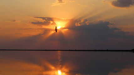 sunset over the sea
