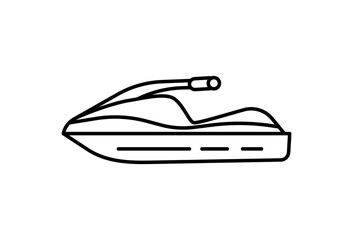 Outline jet ski icon isolated on white background.  Vector illustration for web design.