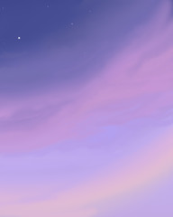 Purple sunset sky aesthetic painting