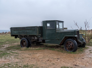 Obraz premium Vintage Army Jeeps. Soviet car of times of World War II.