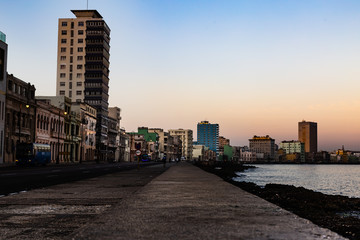 Scenic view of El Malecon, Havana, Cuba
