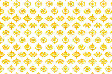 Ornamental golden color damask seamless pattern vector with white background for textile, tile design, wall design.