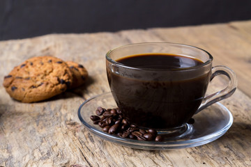 A cup of coffee on a table