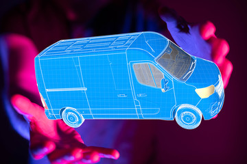 Transport Cardboard boxes, logistics and delivery concept digital  3d.