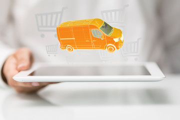 Transport Cardboard boxes, logistics and delivery concept digital  3d.