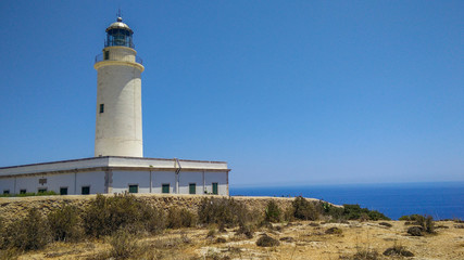 Fototapeta na wymiar Far de la Mola lighthouse in Formentera, Spain