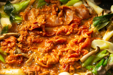 Korean spicy stir fried pork 