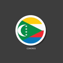 Comoros flag Vector circle with flags.
