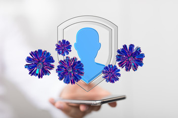 epidemic coronavirus 2019-nCoV 3d (2019-nCoV). .